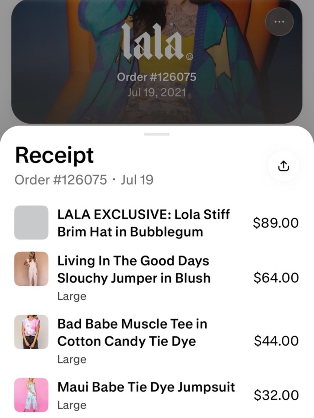 Dressed in Lala Bad Babe Tank Top Large Cotton Candy Tie Dye Shoulder Pads 2021 - Picture 11 of 11